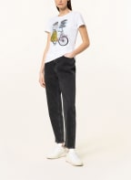 LIU JO T-shirt with decorative gem trim, Color: WHITE (Image 1)