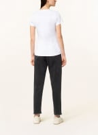 LIU JO T-shirt with decorative gem trim, Color: WHITE (Image 1)