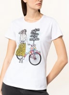 LIU JO T-shirt with decorative gem trim, Color: WHITE (Image 1)