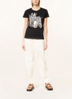 LIU JO T-shirt with decorative gem trim, Color: BLACK (Image 1)