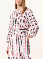 TOMMY HILFIGER Hemdblusenkleid mit 3/4-Arm, Farbe: WEISS/ DUNKELBLAU/ DUNKELROT (Bild 1)