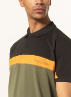 TOMMY HILFIGER Piqué-Poloshirt Regular Fit, Farbe: SCHWARZ/ OLIV/ ORANGE (Bild 1)