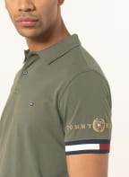 TOMMY HILFIGER Piqué-Poloshirt Slim Fit, Farbe: OLIV (Bild 1)