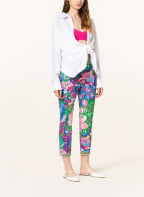 DOLCE & GABBANA 7/8 trousers in silk, Color: GREEN/ PINK/ BLUE (Image 1)