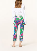 DOLCE & GABBANA 7/8 trousers in silk, Color: GREEN/ PINK/ BLUE (Image 1)