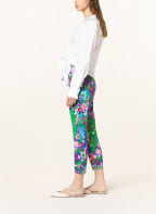 DOLCE & GABBANA 7/8 trousers in silk, Color: GREEN/ PINK/ BLUE (Image 1)