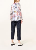 DESOTO Bluse FAY im Materialmix , Farbe: BLAU/ ORANGE/ CREME (Bild 1)