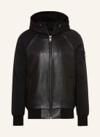 MOOSE KNUCKLES Lederjacke GULF BREEZE im Materialmix, Farbe: SCHWARZ (Bild 1)