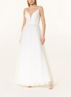 SWING Abendkleid mit Schmucksteinen , Farbe: WEISS (Bild 1)
