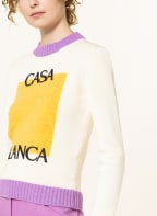 Casablanca Pullover im Materialmix, Farbe: WEISS/ LILA/ GELB (Bild 1)
