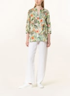Princess GOES HOLLYWOOD Blusenshirt aus Leinen mit 3/4-Arm, Farbe: GRÜN/ ORANGE/ BEIGE (Bild 1)