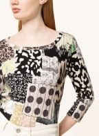 ZAÍDA Shirt mit 3/4-Arm, Farbe: SCHWARZ/ OLIV/ CREME (Bild 1)
