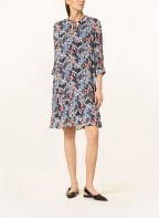 s.Oliver BLACK LABEL Plisseekleid mit 3/4-Arm, Farbe: SCHWARZ/ HELLBLAU/ LACHS (Bild 1)
