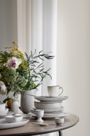 BROSTE COPENHAGEN Set of 4 NORDIC SAND: mugs and saucers , Color: CREAM/ DARK BROWN/ LIGHT BLUE (Image 1)