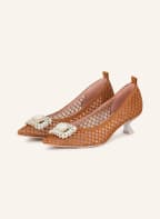 ras Pumps mit Schmucksteinen, Farbe: HELLBRAUN (Bild 1)