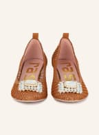 ras Pumps mit Schmucksteinen, Farbe: HELLBRAUN (Bild 1)