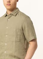Marc O'Polo Kurzarm-Hemd Regular Fit aus Leinen, Farbe: OLIV (Bild 1)