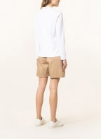 PESERICO Bluse im Materialmix mit Perlen, Farbe: WEISS (Bild 1)