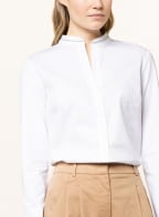 PESERICO Bluse im Materialmix mit Perlen, Farbe: WEISS (Bild 1)