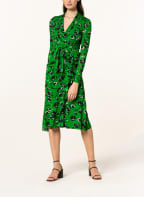 DIANE VON FURSTENBERG Wickelkleid CRYSTAL mit Volants, Farbe: SCHWARZ/ GRÜN/ WEISS (Bild 1)