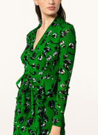 DIANE VON FURSTENBERG Wickelkleid CRYSTAL mit Volants, Farbe: SCHWARZ/ GRÜN/ WEISS (Bild 1)
