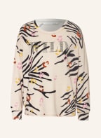 oui Sweatshirt mit Schmucksteinen, Farbe: CREME/ SCHWARZ (Bild 1)
