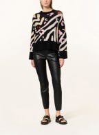 oui Pullover, Farbe: SCHWARZ/ HELLGRAU/ COGNAC (Bild 1)