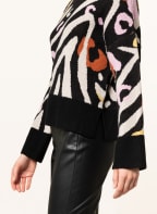 oui Pullover, Farbe: SCHWARZ/ HELLGRAU/ COGNAC (Bild 1)