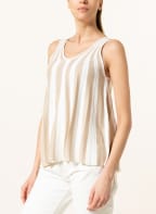 s.Oliver BLACK LABEL Stricktop mit Glitzergarn, Farbe: WEISS/ BEIGE (Bild 1)