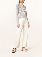 oui Pullover mit Schmucksteinen, Farbe: CREME/ BRAUN/ DUNKELBRAUN (Bild 1)