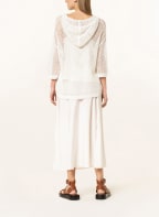 oui Strick-Hoodie mit Leinen, Farbe: WEISS (Bild 1)