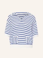 oui Pullover mit 3/4-Arm, Farbe: WEISS/ BLAU (Bild 1)