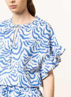 oui Blusenshirt, Farbe: WEISS/ BLAU (Bild 1)