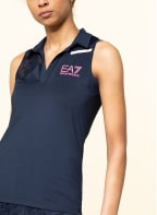 EA7 EMPORIO ARMANI Top mit Mesh, Farbe: DUNKELBLAU (Bild 1)