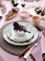 BUNGALOW DENMARK Set of 2 dessert plates OXFORD, Color: BLACK (Image 1)