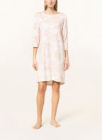 mey Nachthemd Serie RAFFAELA mit 3/4-Arm, Farbe: HELLORANGE/ WEISS (Bild 1)