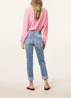 CAMBIO 7/8 jeans PINA with decorative gems, Color: 5257 medium splinted contrast (Image 1)