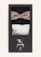 CG - CLUB of GENTS Set PIXTON: Fliege und Einstecktuch , Farbe: CREME/ BLAU (Bild 1)