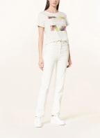 LIU JO T-shirt with decorative gems, Color: CREAM (Image 1)