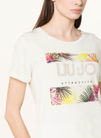 LIU JO T-shirt with decorative gems, Color: CREAM (Image 1)