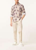 fakts Leinenhemd SEBO Slim Fit , Farbe: DUNKELLILA/ CREME/ KHAKI (Bild 1)