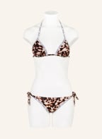 Calvin Klein Triangel-Bikini-Top LOGO TAPE, Farbe: CREME/ SCHWARZ/ DUNKELORANGE (Bild 1)