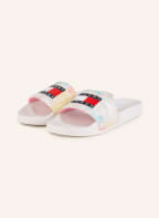 TOMMY HILFIGER Pantoletten, Farbe: WEISS/ MINT/ GELB (Bild 1)