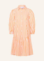 (THE MERCER) N.Y. Hemdblusenkleid mit 3/4-Arm, Farbe: ORANGE/ WEISS (Bild 1)