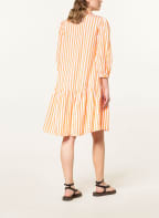(THE MERCER) N.Y. Hemdblusenkleid mit 3/4-Arm, Farbe: ORANGE/ WEISS (Bild 1)