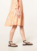 (THE MERCER) N.Y. Hemdblusenkleid mit 3/4-Arm, Farbe: ORANGE/ WEISS (Bild 1)