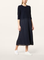 ESPRIT Collection Strickkleid im Materialmix mit 3/4-Arm, Farbe: DUNKELBLAU (Bild 1)