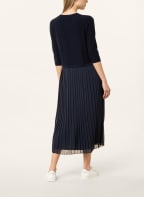 ESPRIT Collection Strickkleid im Materialmix mit 3/4-Arm, Farbe: DUNKELBLAU (Bild 1)