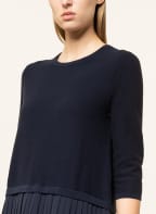 ESPRIT Collection Strickkleid im Materialmix mit 3/4-Arm, Farbe: DUNKELBLAU (Bild 1)