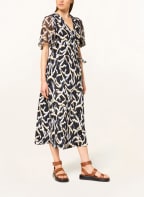 DESOTO Wickelkleid KIMMY im Materialmix, Farbe: SCHWARZ/ NEONORANGE/ WEISS (Bild 1)
